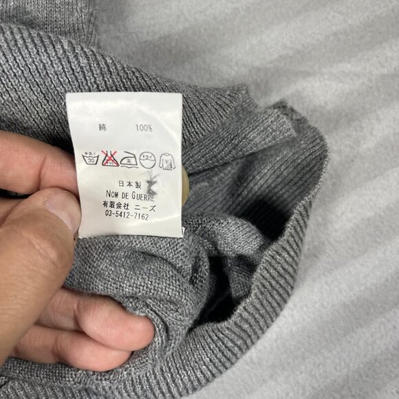 Nom de Guerre Cardigan Sweater Mens Large Gray Button Up Textured Knit Japan - Picture 4 of 7